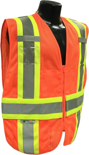 Radians SV55 Class 2 Heavy Woven Two Tone Engineer Vest with Padded Neck to Support Extra Weight in Cargo Pockets