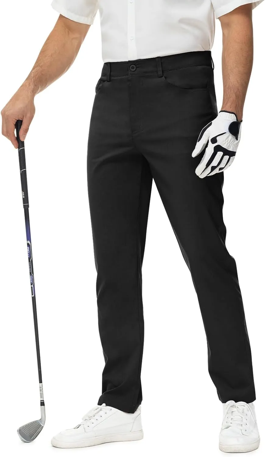 Rdruko Men's Golf Stretch Pants Casual Slacks Lightweight Business Quick Dry Dress Work Trousers