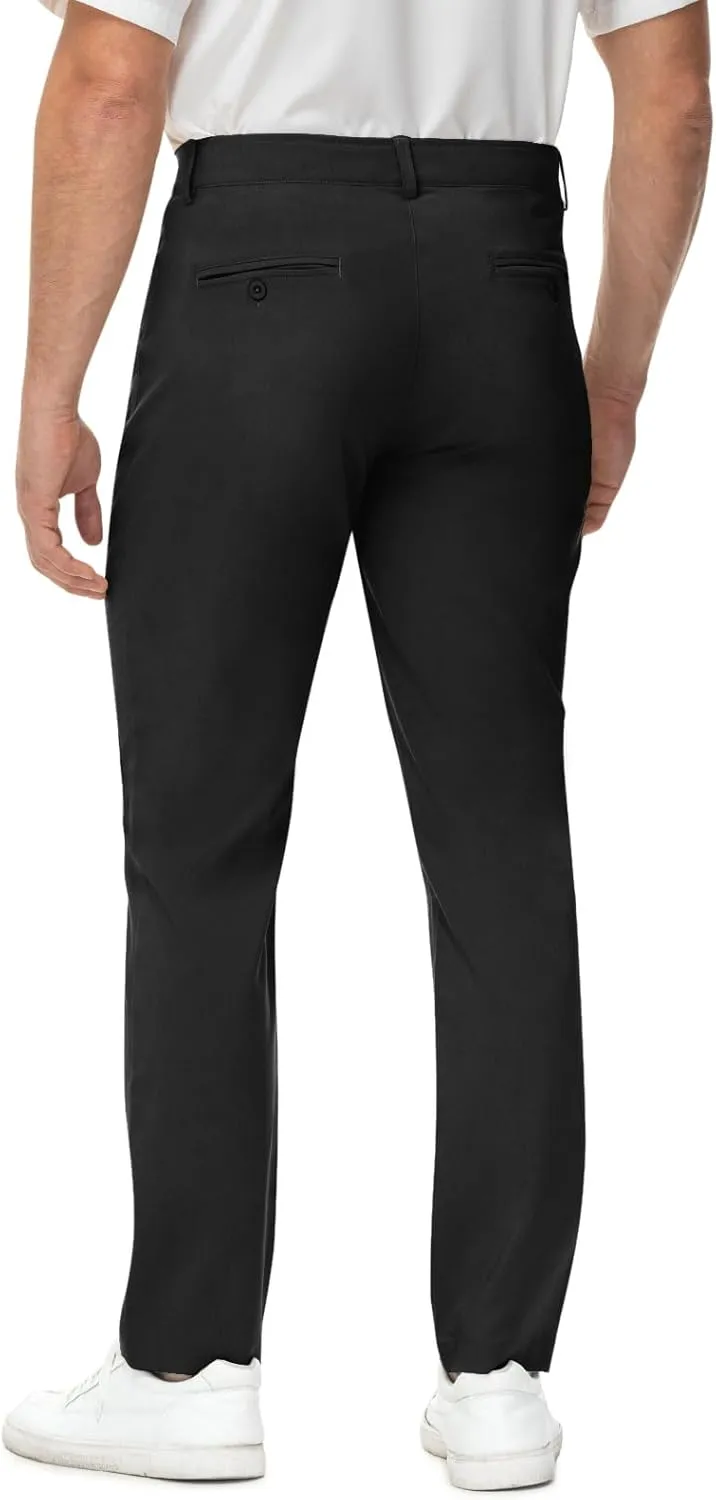 Rdruko Men's Golf Stretch Pants Casual Slacks Lightweight Business Quick Dry Dress Work Trousers