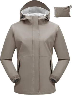 Rdruko Women's Cycling Rain Jacket Waterproof Lightweight Packable Raincoat with Hood Windbreaker for Outdoor Travel Hiking