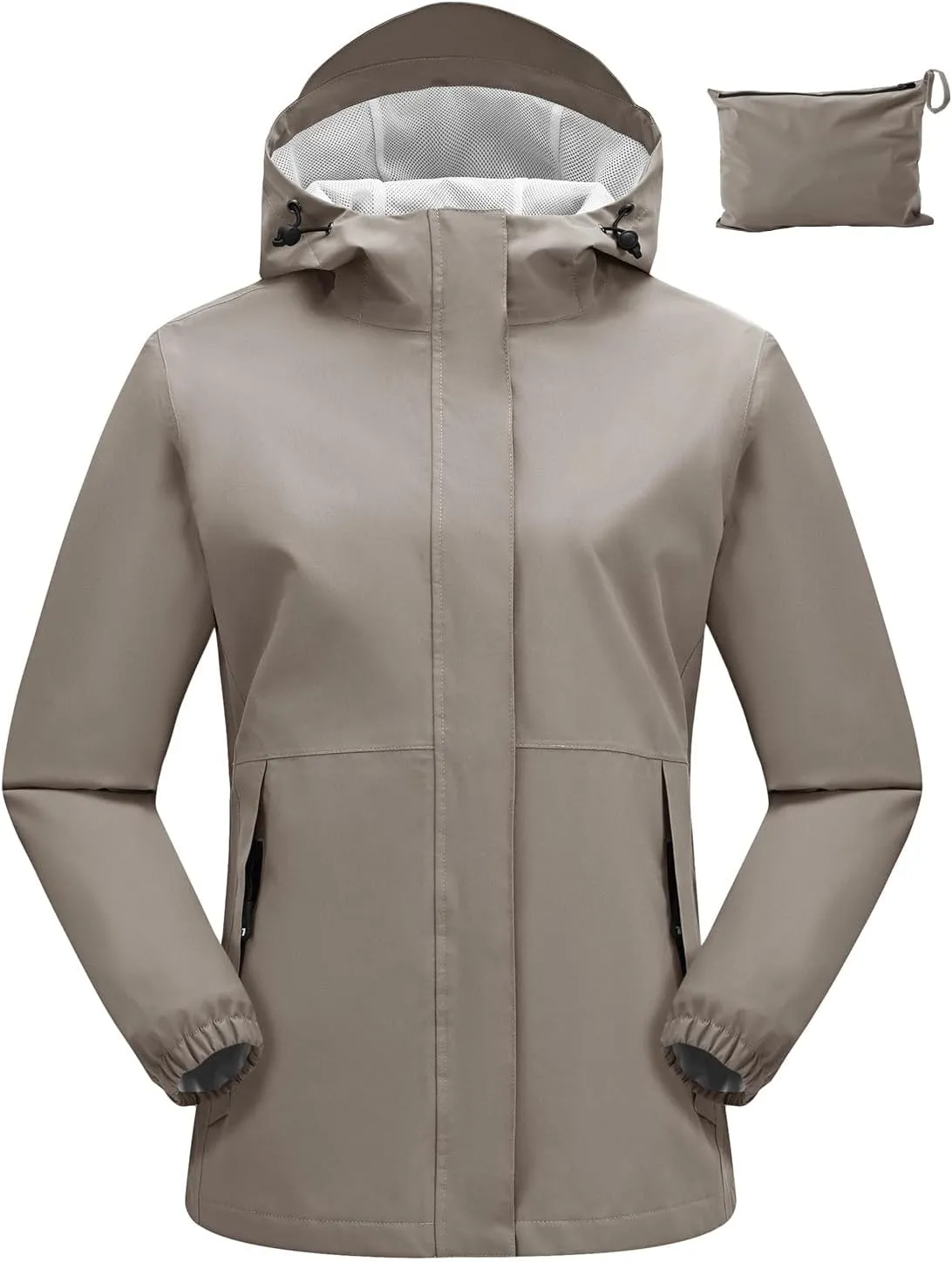 Rdruko Women's Cycling Rain Jacket Waterproof Lightweight Packable Raincoat with Hood Windbreaker for Outdoor Travel Hiking