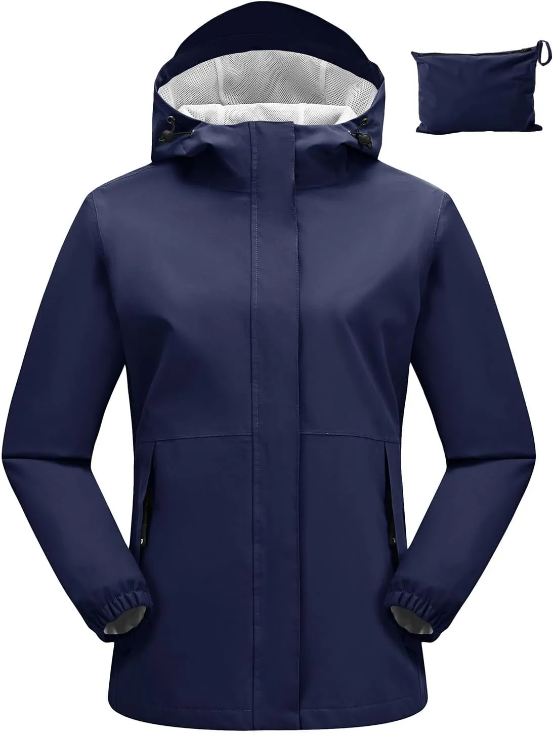 Rdruko Women's Cycling Rain Jacket Waterproof Lightweight Packable Raincoat with Hood Windbreaker for Outdoor Travel Hiking