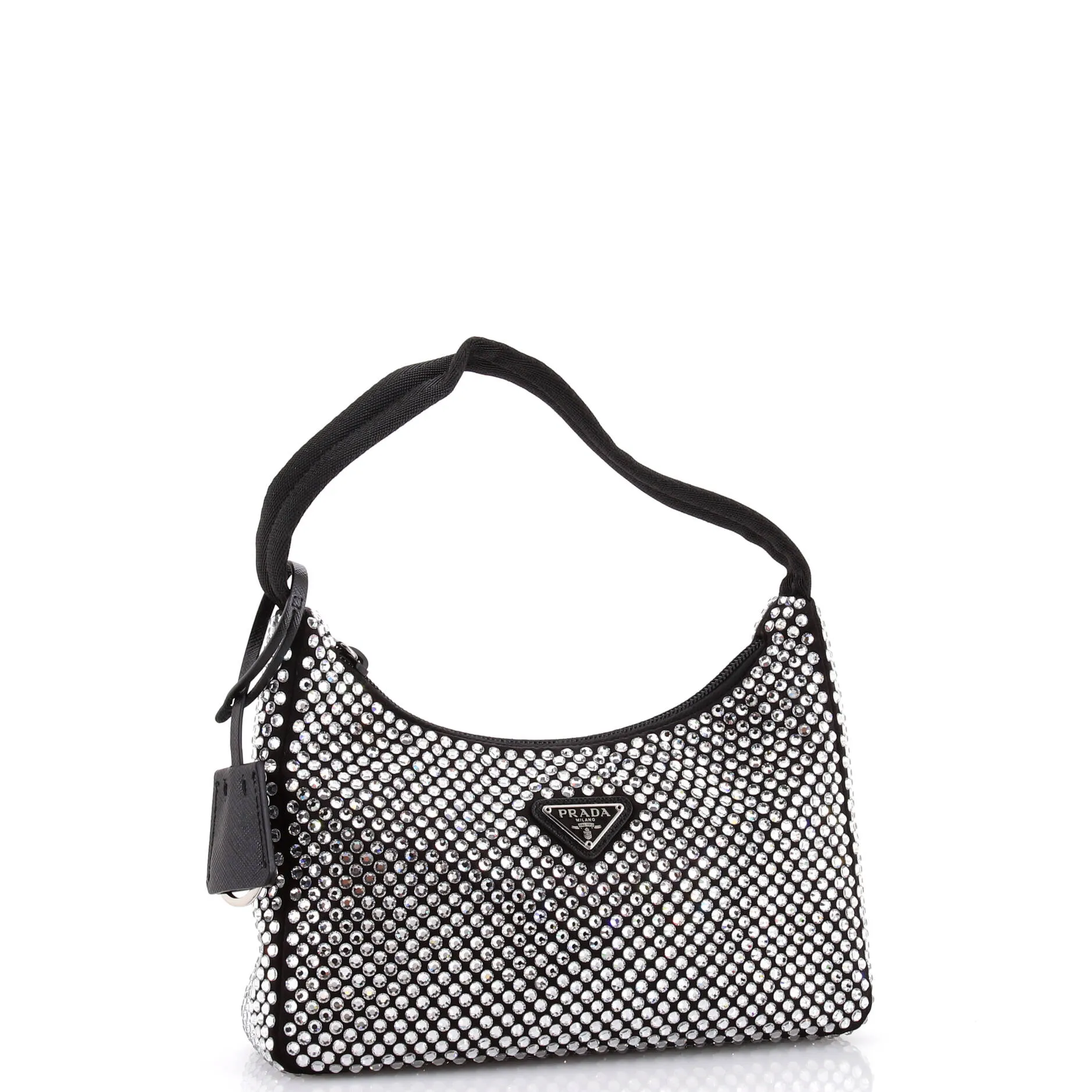 Re-Edition 2000 Hobo Crystal Embellished Satin Mini