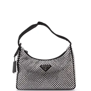 Re-Edition 2000 Hobo Crystal Embellished Satin Mini