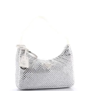 Re-Edition 2000 Hobo Crystal Embellished Satin Mini