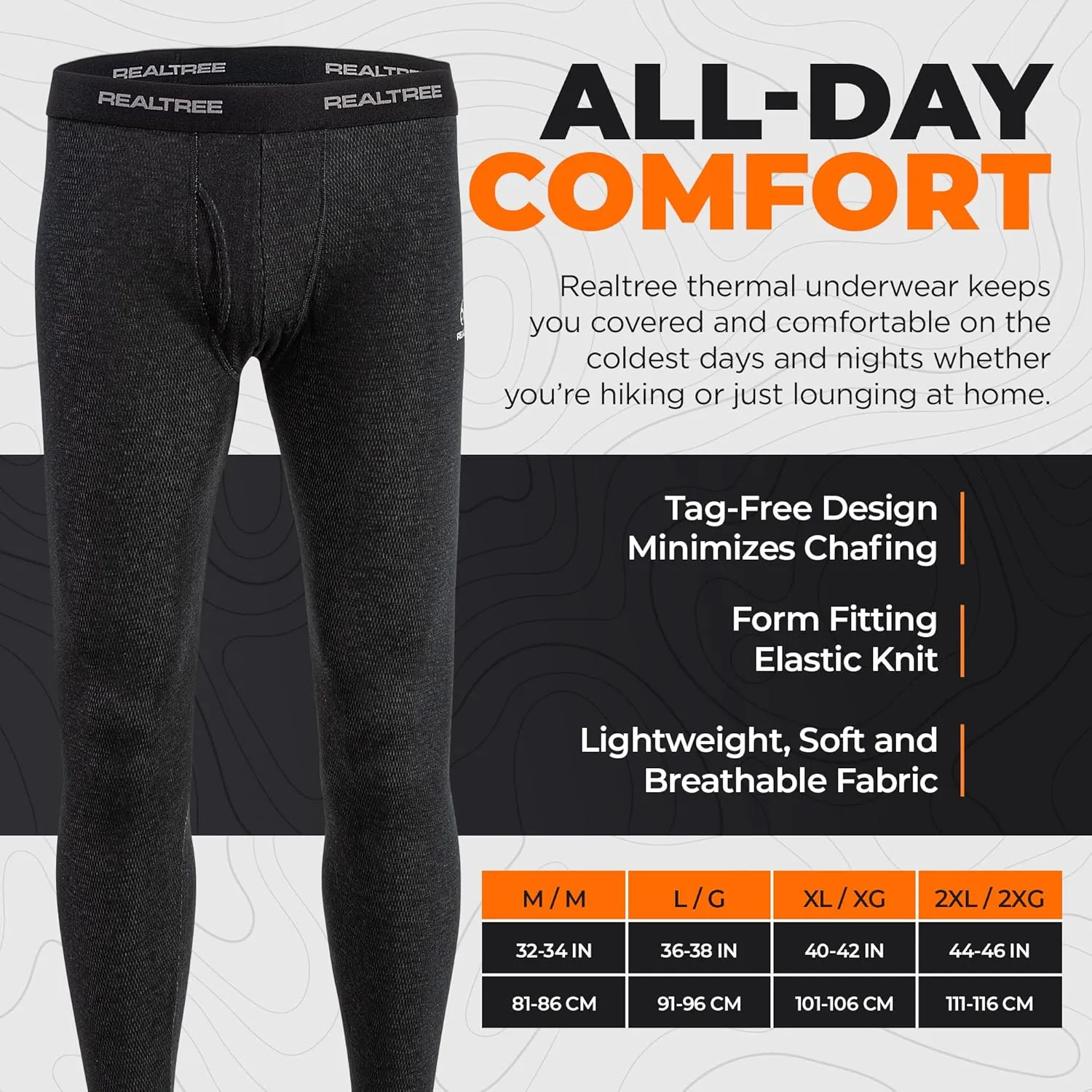 Realtree Thermal Pants for Men -Underwear Long Johns Bottoms -Warm and Insulating -Extreme Cold Weather Gear, Hiking, Hunting