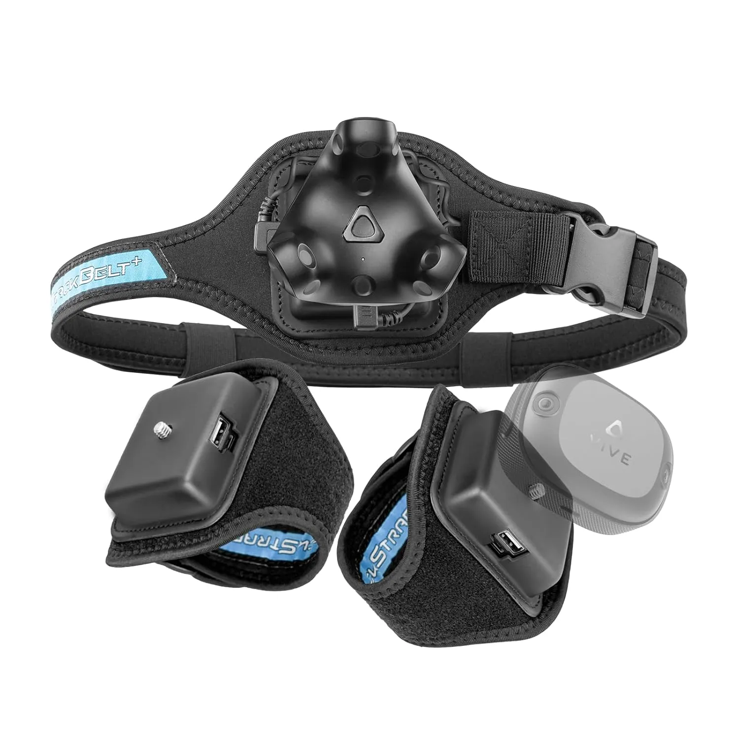 Rebuff Reality Trackstrap Plus for Vive Ultimate Tracker, Vive Tracker, Tundra Tracker, 20  Hrs Playtime, Full Body Tracking in VR Chat & Dance Dash, Trackers Sold Separately