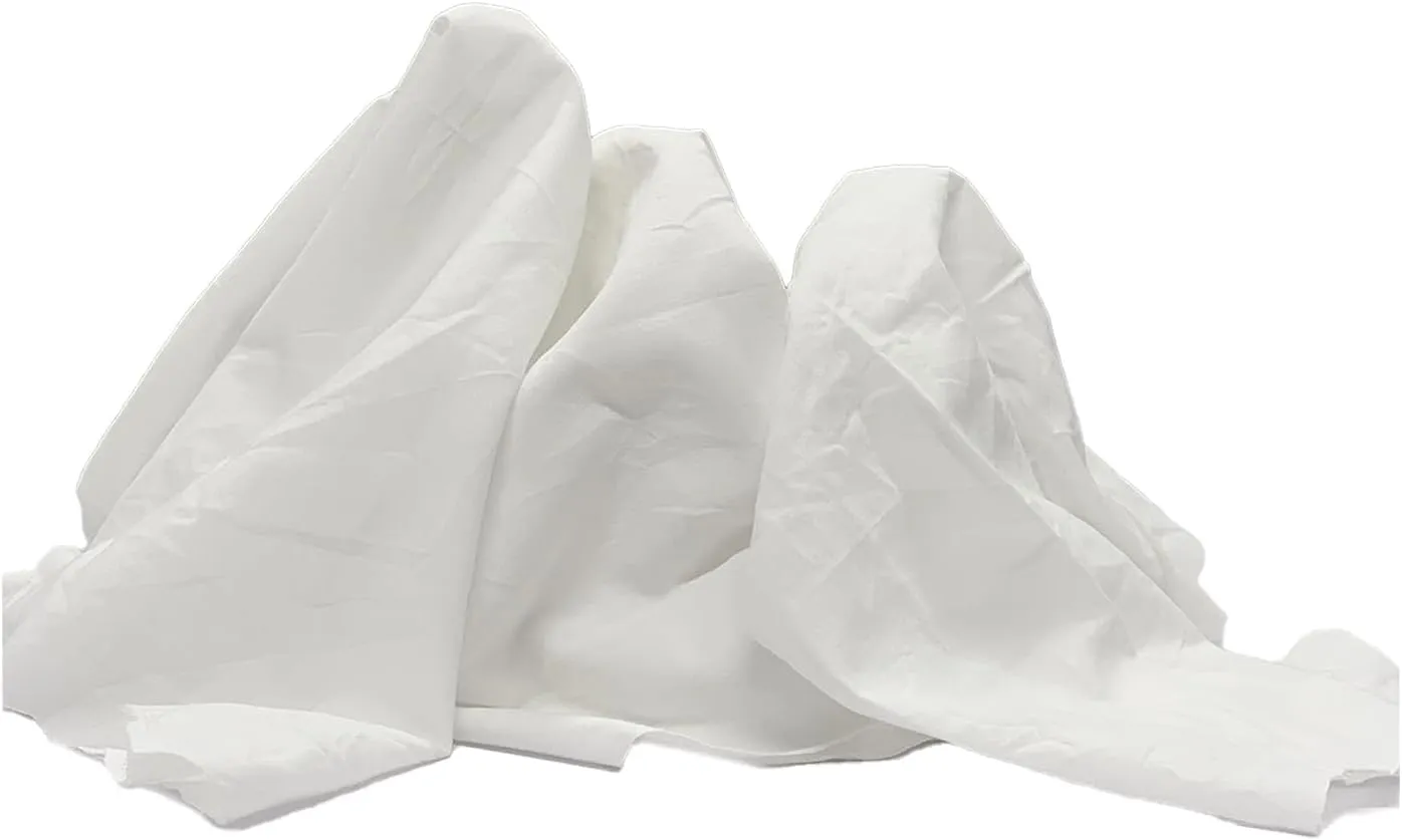 Recycled White Sheeting Cleaning Rags – White Cotton Rags for Household, Shop, Auto Garage, Paint | Shop rag Bulk for Multipurpose use (10 lbs. Bag)
