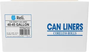Reli. Premium 40-45 Gallon Trash Bags | 150 Count | Made in USA | Heavy Duty | Bulk | SuperValue | Black Multi-Use Garbage Bags
