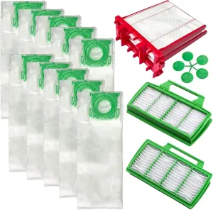 Replacement for SEBO Airbelt K Series Model, 1 Pack Exhaust Filter and 6608ER Micro Hygiene Filter, 10 Pack 6629ER Filter Bags, 1 Pack Pre-motor Microfilter