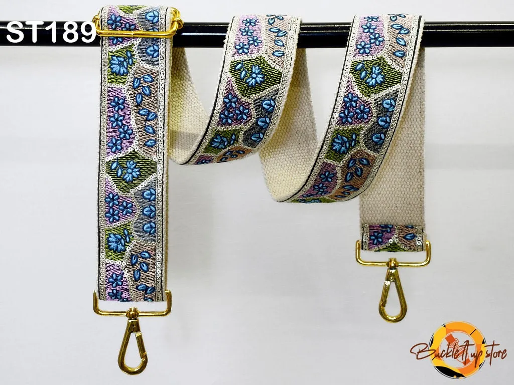 Replacement Strap Purse Strap Crossbody Strap for Purses Embroidered Boho Bags Strap Boho Guitar Strap Embroidery Handbag Strap gift for her