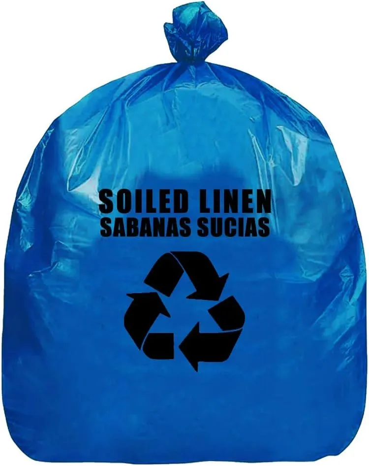Resilia Heavy Duty Soiled Linen Bags - Hospital Waste Disposal, Laundry Bag, Trash Liner, Sanitary Storage, OSHA Approved, Dark Blue, 33 Gallon, 29" W x 43" L, 1 Mil, 0.001 Inch, 25 Bags