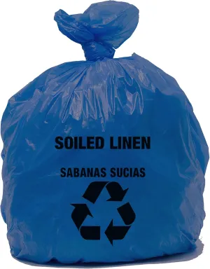Resilia Heavy Duty Soiled Linen Bags - Hospital Waste Disposal, Laundry Bag, Trash Liner, Sanitary Storage, OSHA Approved, Dark Blue, 33 Gallon, 29" W x 43" L, 1 Mil, 0.001 Inch, 25 Bags