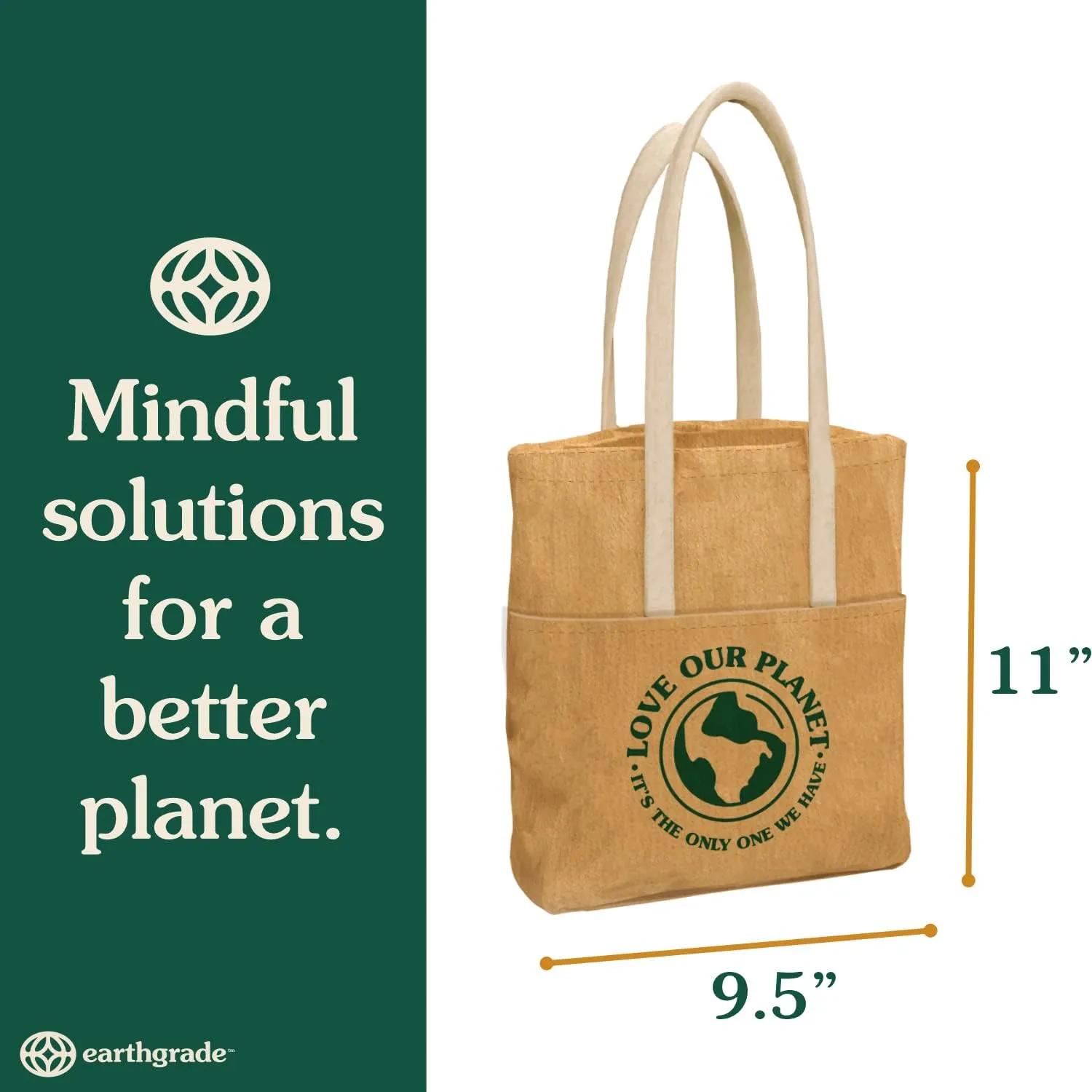 Reusable Grocery Bag – Large Sustainable Washable Paper Tote with Reinforced Seams. Foldable and Durable.