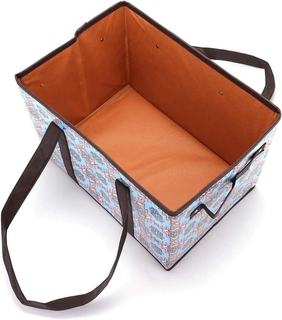 Reusable Grocery Bags Set Durable Heavy Duty Tote Bag Collapsible Grocery Shopping Box Bag with Reinforced Bottom