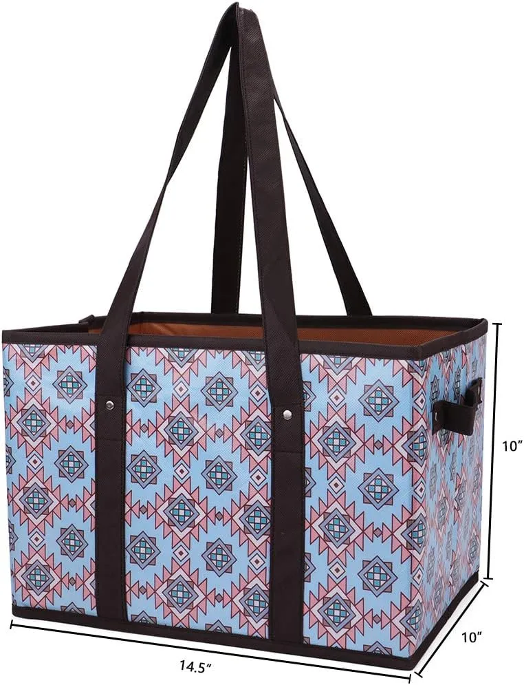 Reusable Grocery Bags Set Durable Heavy Duty Tote Bag Collapsible Grocery Shopping Box Bag with Reinforced Bottom