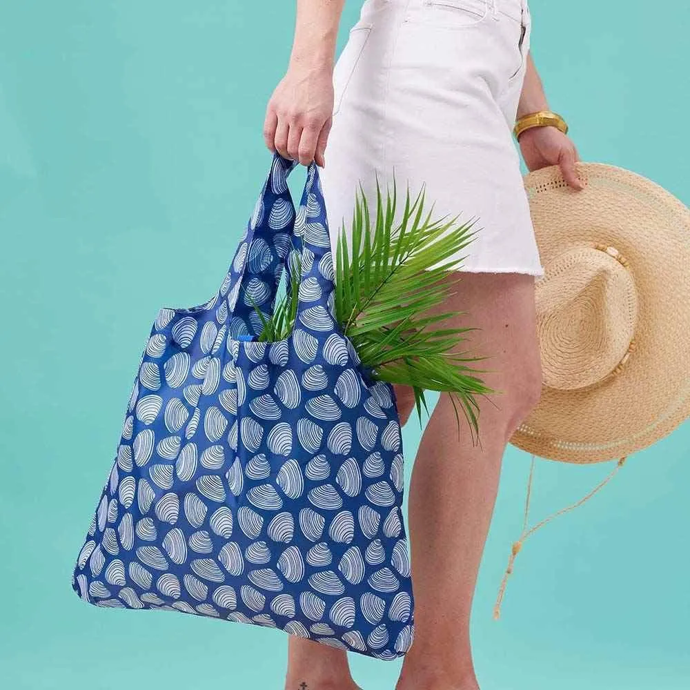 Reusable Grocery Bags - Washable, Foldable, Packable Tote, Large Handles, Heavy Duty, Zippered Top Pouch