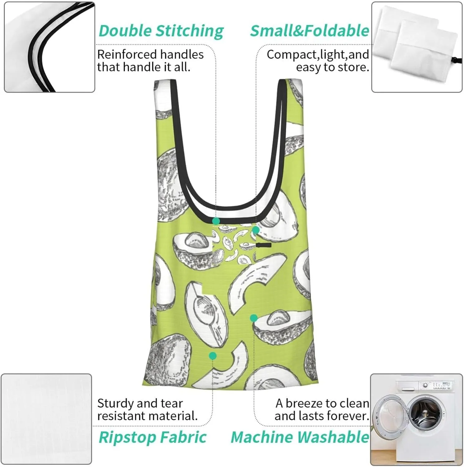 Reusable Grocery Shopping Bags Foldable, Suitble Shopping Holiday Trip, Mother's Day for Mom Cupcakes