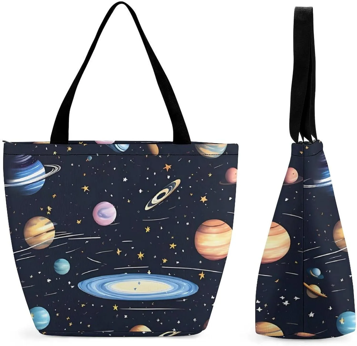Reusable Shopping Bags for Women Large Grocery Bags Travel Tote Bags The Solar Family Shoulder Bag for Work