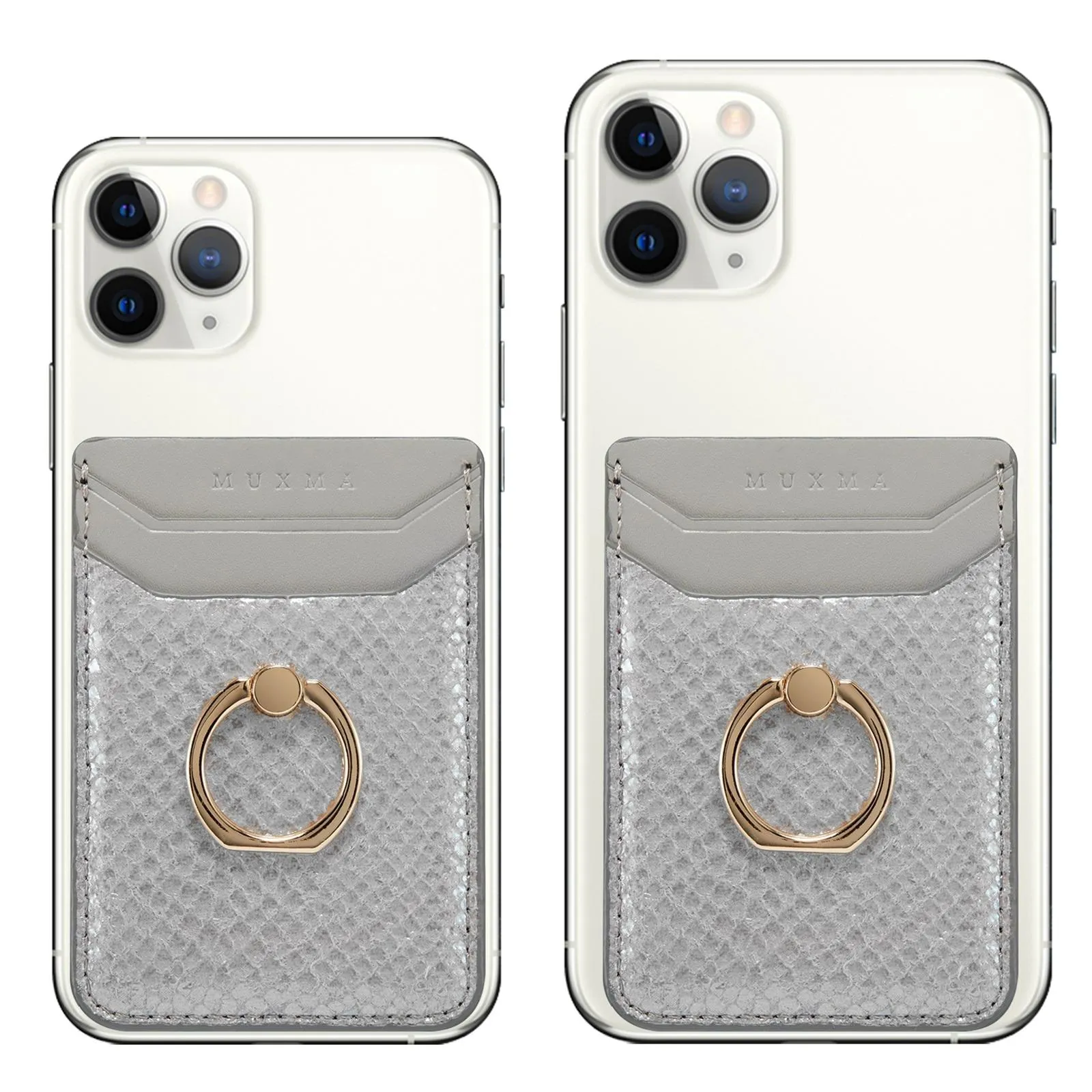 Rfid Snake Texture Phone Card Bag With Ring Fits Most Phones