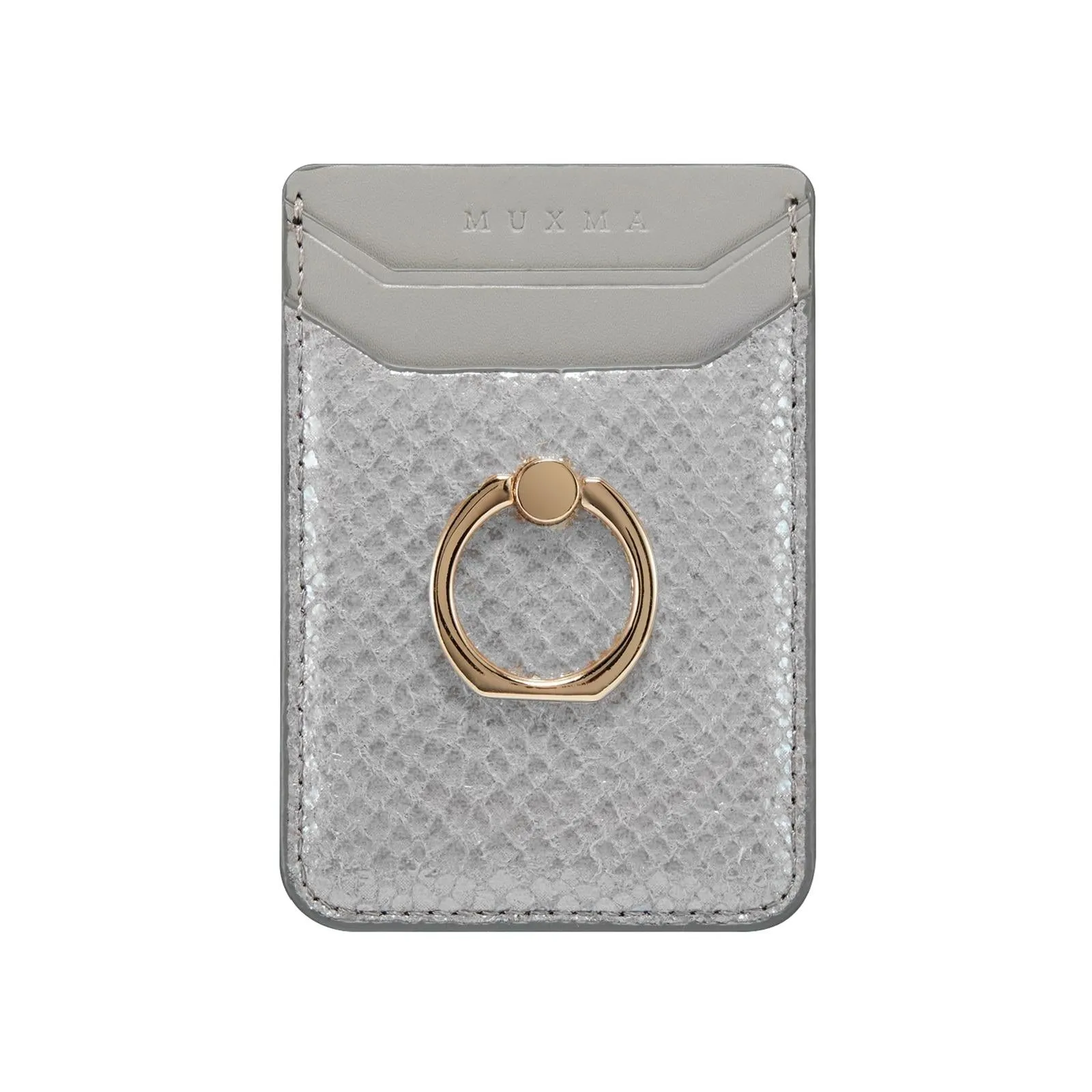 Rfid Snake Texture Phone Card Bag With Ring Fits Most Phones