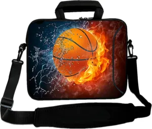 RICHEN 17 inch Laptop Shoulder Bag Carrying Case Computer PC Cover Pouch with Handle Fits 15.6/16/17/17.3/17.4 inch Laptop Notebook (16-17.3 inch, Basketball Fire)