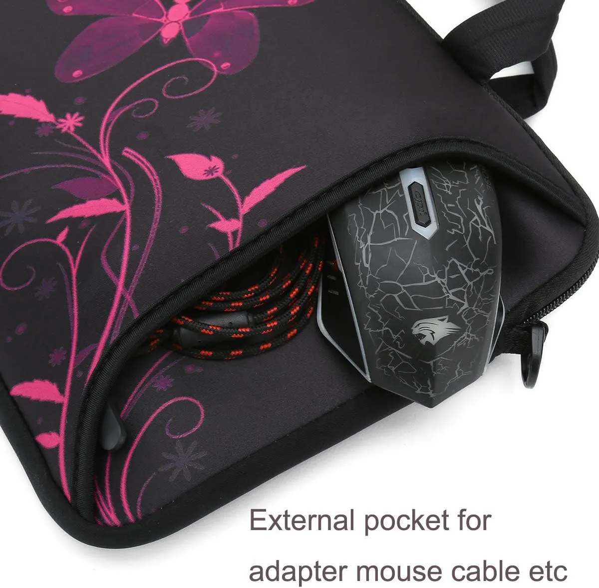 RICHEN 17 inch Laptop Shoulder Bag Carrying Case PC Cover Pouch with Handle Fits 15.6/16/17/17.3/17.4 inch Notebook (16-17.3 inch, Nice Butterfly)