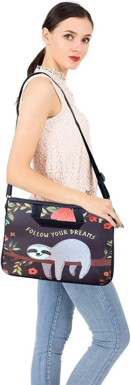 RICHEN 9.7 10 10.1 10.2 inches Messenger Bag Carrying Case with Handle Accessory Pocket Fits 7 to 10-Inch Laptops/Notebook/ebooks/Kids Pad (7-10.2 inch, Sloth)