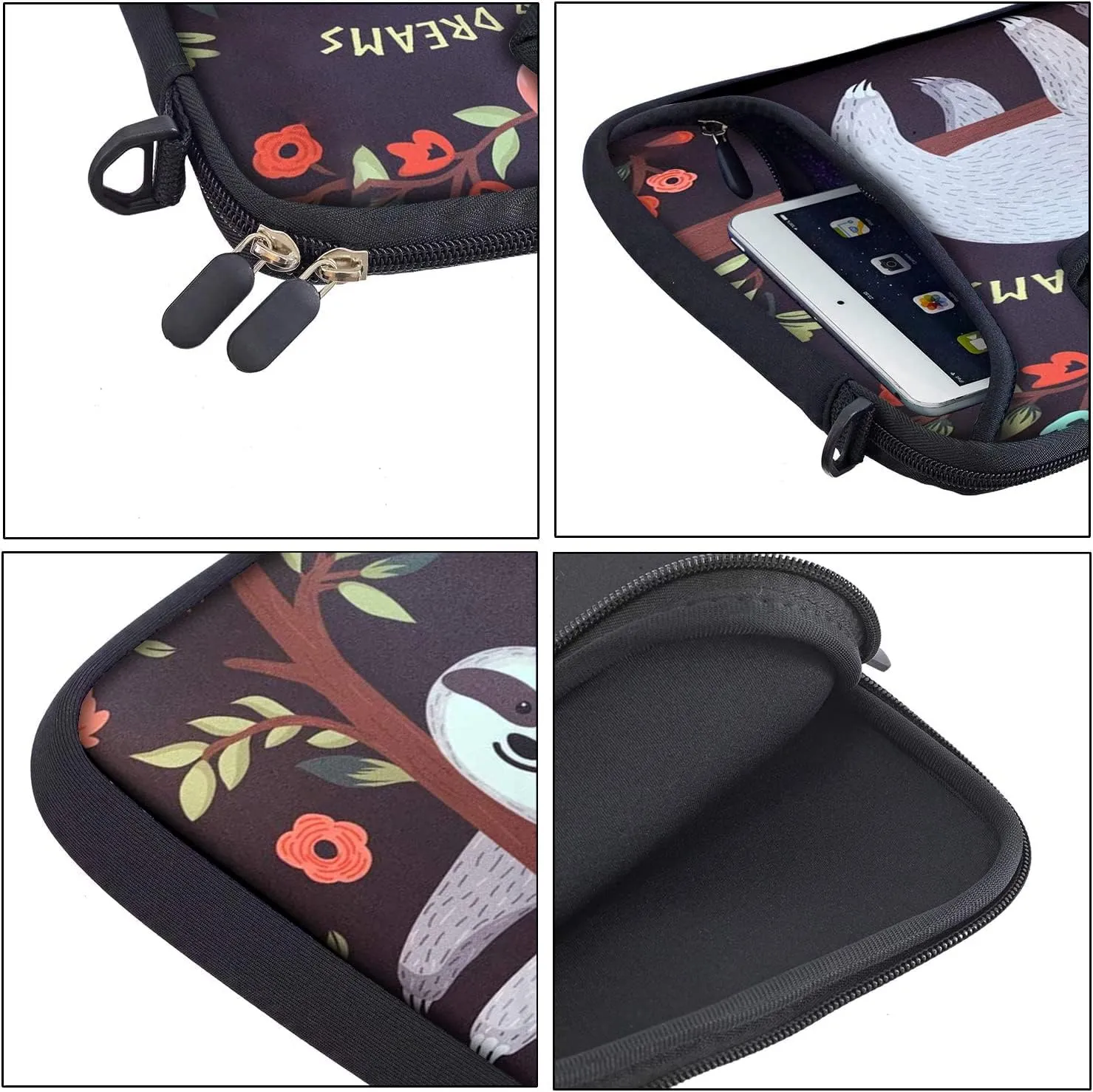 RICHEN 9.7 10 10.1 10.2 inches Messenger Bag Carrying Case with Handle Accessory Pocket Fits 7 to 10-Inch Laptops/Notebook/ebooks/Kids Pad (7-10.2 inch, Sloth)