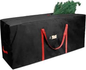 RICHIE Christmas Tree Storage Bag 9 ft, Fits Up to 9 Foot Artificial Trees, 600D Oxford Tear-proof Xmas Tree Bag, Reinforced Handles & Zippered & Durable, Holiday Decoration Storage Bags, Black