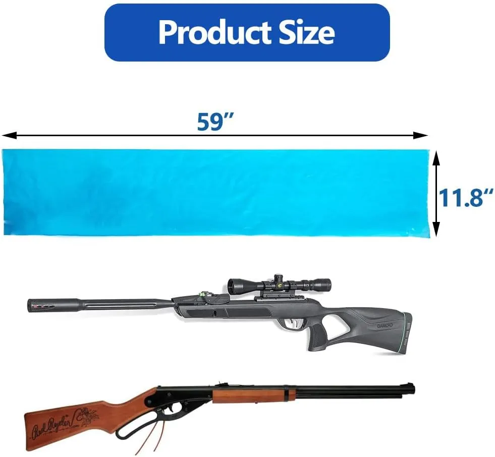Rifle Storage Packing Bag 11.8" x 59" - VCI Firearm Rust Preventative Protector, Anti-Corrosion, 5 Pcs (11.8" x 59")