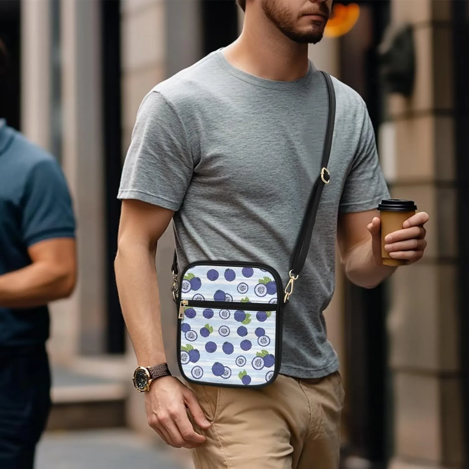 Rnyleeg Leather Messenger Bag Small Crossbody Sling Bag Portable Satchel Bag with Adjustable Shoulder Strap for Everyday Use