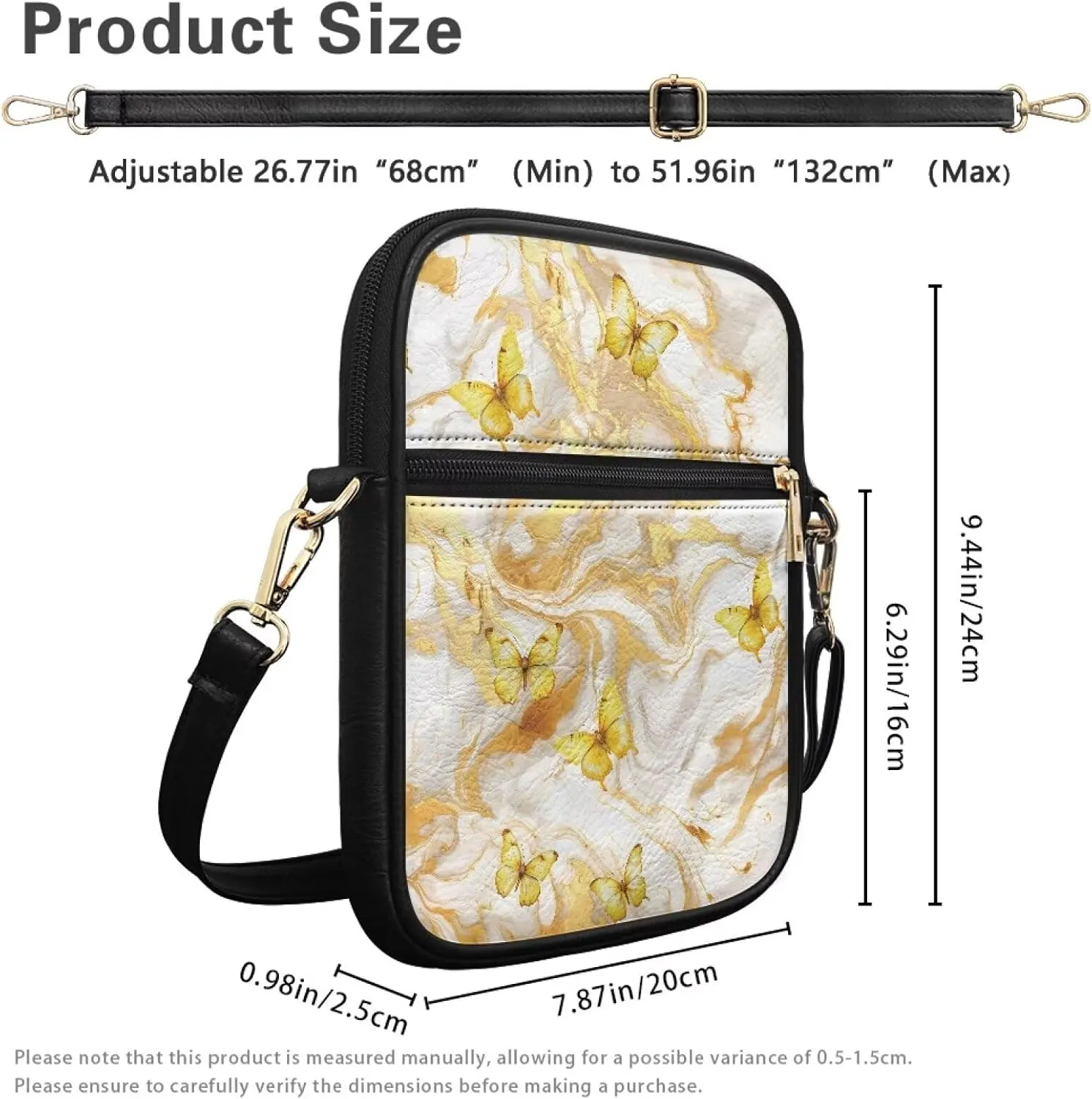 Rnyleeg Leather Messenger Bag Small Crossbody Sling Bag Portable Satchel Bag with Adjustable Shoulder Strap for Everyday Use