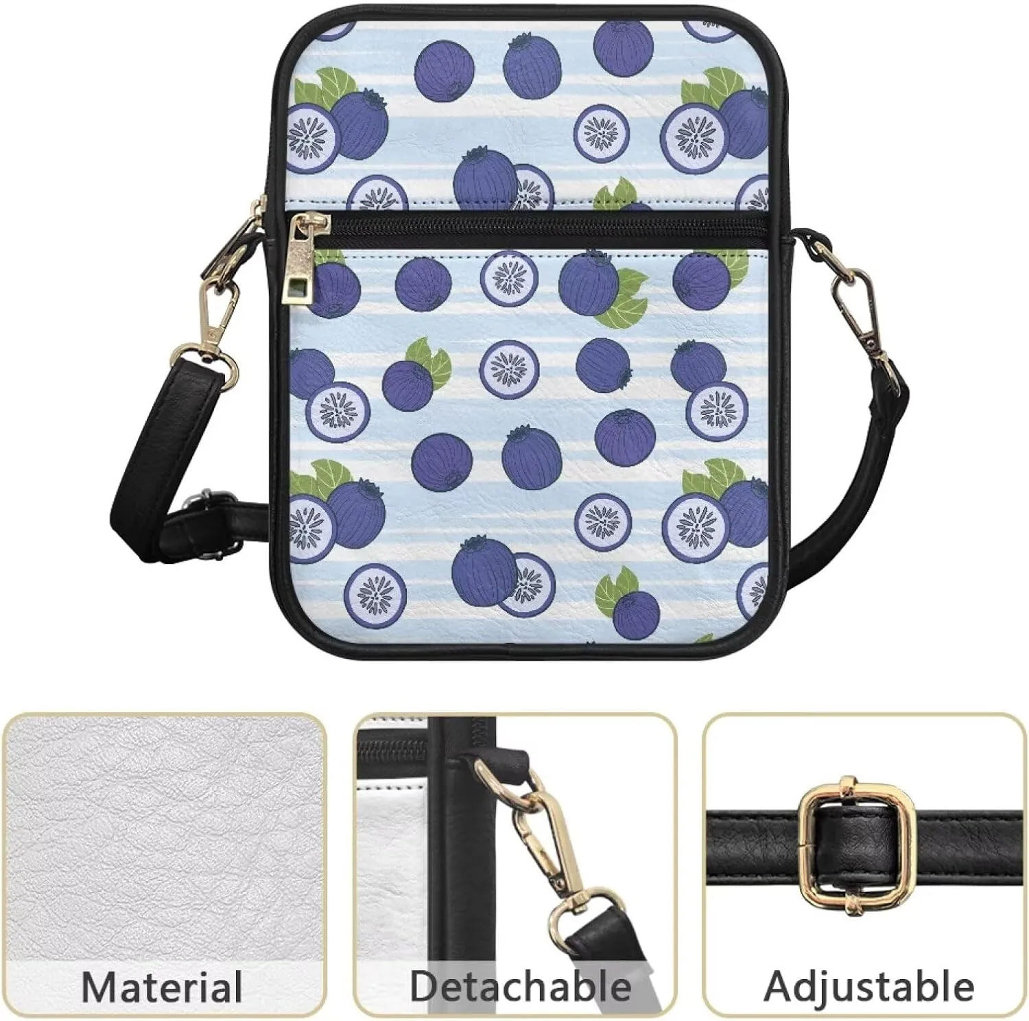 Rnyleeg Leather Messenger Bag Small Crossbody Sling Bag Portable Satchel Bag with Adjustable Shoulder Strap for Everyday Use