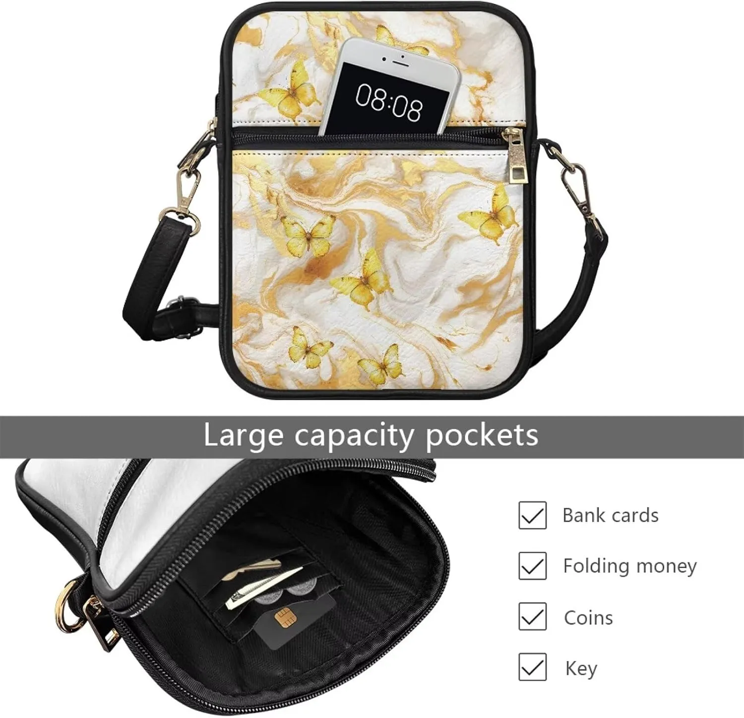 Rnyleeg Leather Messenger Bag Small Crossbody Sling Bag Portable Satchel Bag with Adjustable Shoulder Strap for Everyday Use