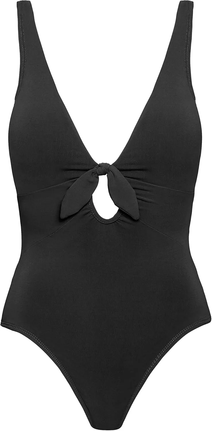Robin Piccone Women's Ava Knot Plunge One Piece Swimsuit