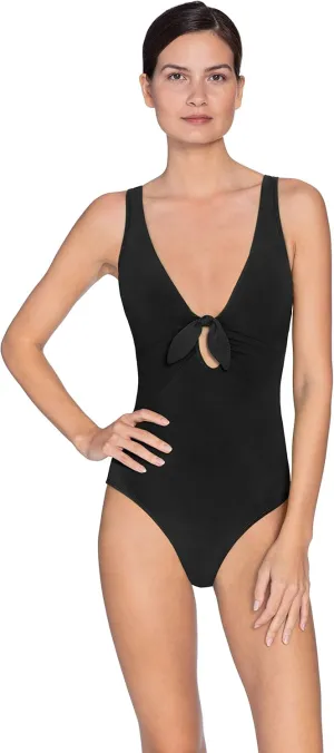 Robin Piccone Women's Ava Knot Plunge One Piece Swimsuit