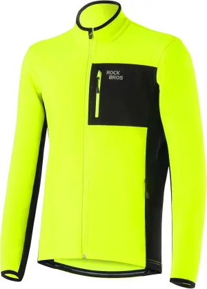 ROCKBROS Cycling Jackets for Men Winter Thermal Bike Jackets Breathable Cycling Windbreaker with 3 Pockets