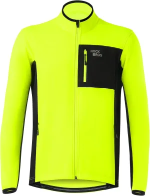 ROCKBROS Cycling Jackets for Men Winter Warm UP Thermal Bike Jackets Breathable Windproof with 3 Pockets
