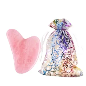 Rose Quartz Jade Roller Gua Sha Set Body Massager Roller Jade Stone Massage Set Face Lifting Beauty Tools(Style q)