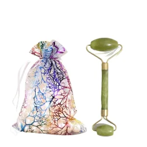 Rose Quartz Jade Roller Gua Sha Set Body Massager Roller Jade Stone Massage Set Face Lifting Beauty Tools(Style y)