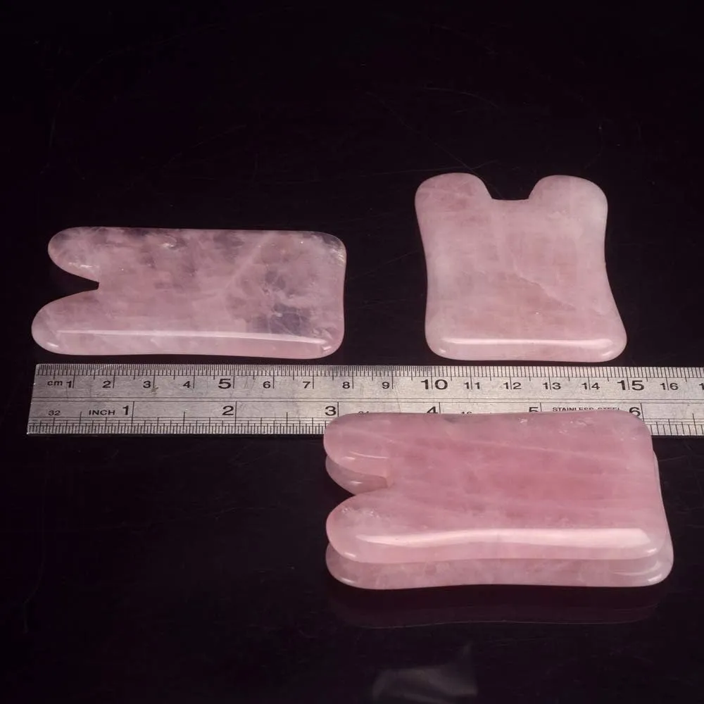 Rose Quartz Jade Roller Real Jade Gua Sha Board Mushroom Massager Face Lifting Tool Facial Guasha Massage Tool (Concave)