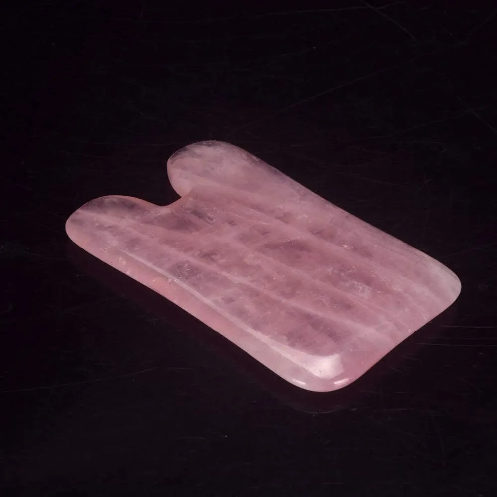 Rose Quartz Jade Roller Real Jade Gua Sha Board Mushroom Massager Face Lifting Tool Facial Guasha Massage Tool (Concave)