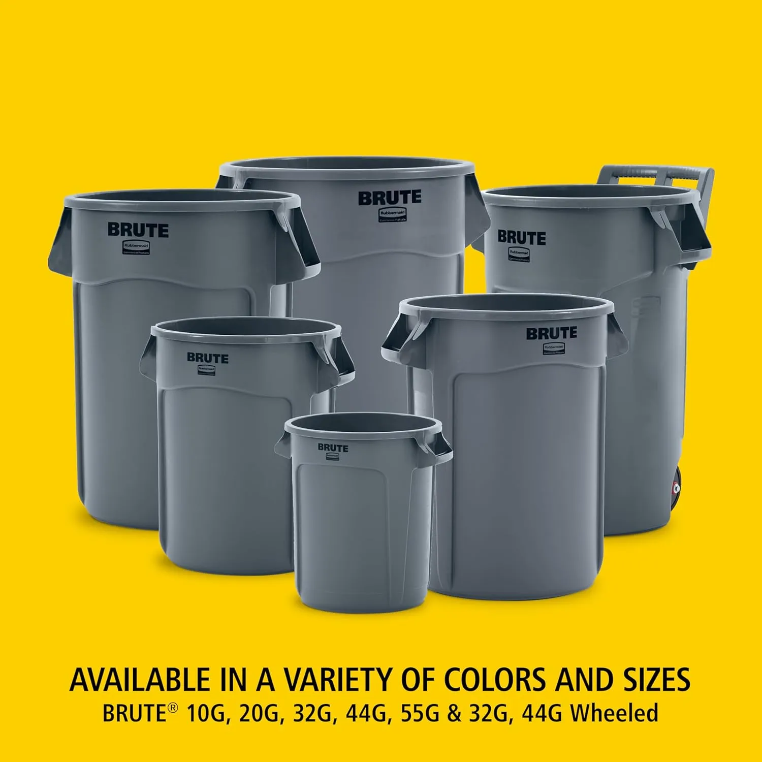 Rubbermaid Commercial Products BRUTE Heavy-Duty Round Trash/Garbage Can, 20-Gallon, White, Outdoor Waste Container for Landscapers/Construction/Restaurants/Back of House/Offices/Warehouses