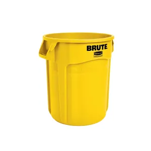 Rubbermaid Commercial Products BRUTE Heavy-Duty Round Trash/Garbage Can, 20-Gallon, Yellow, Outdoor Waste Container for Landscapers/Construction/Restaurants/Back of House/Offices/Warehouses