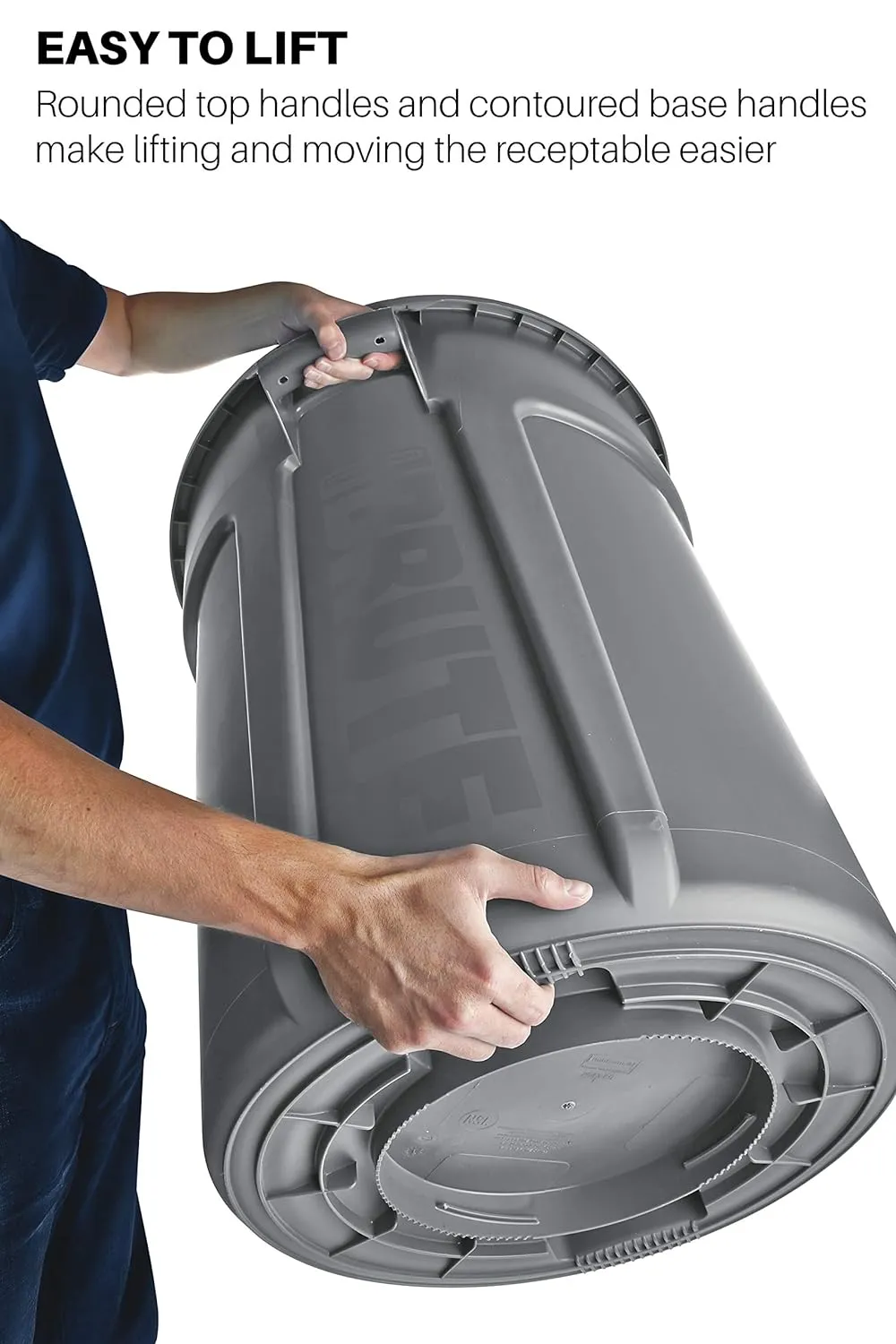 Rubbermaid Commercial Products BRUTE Heavy-Duty Trash/Garbage Can, 10-Gallon, Black, Wastebasket for Home/Garage/Bathroom/Outdoor/Driveway, Pack of 6