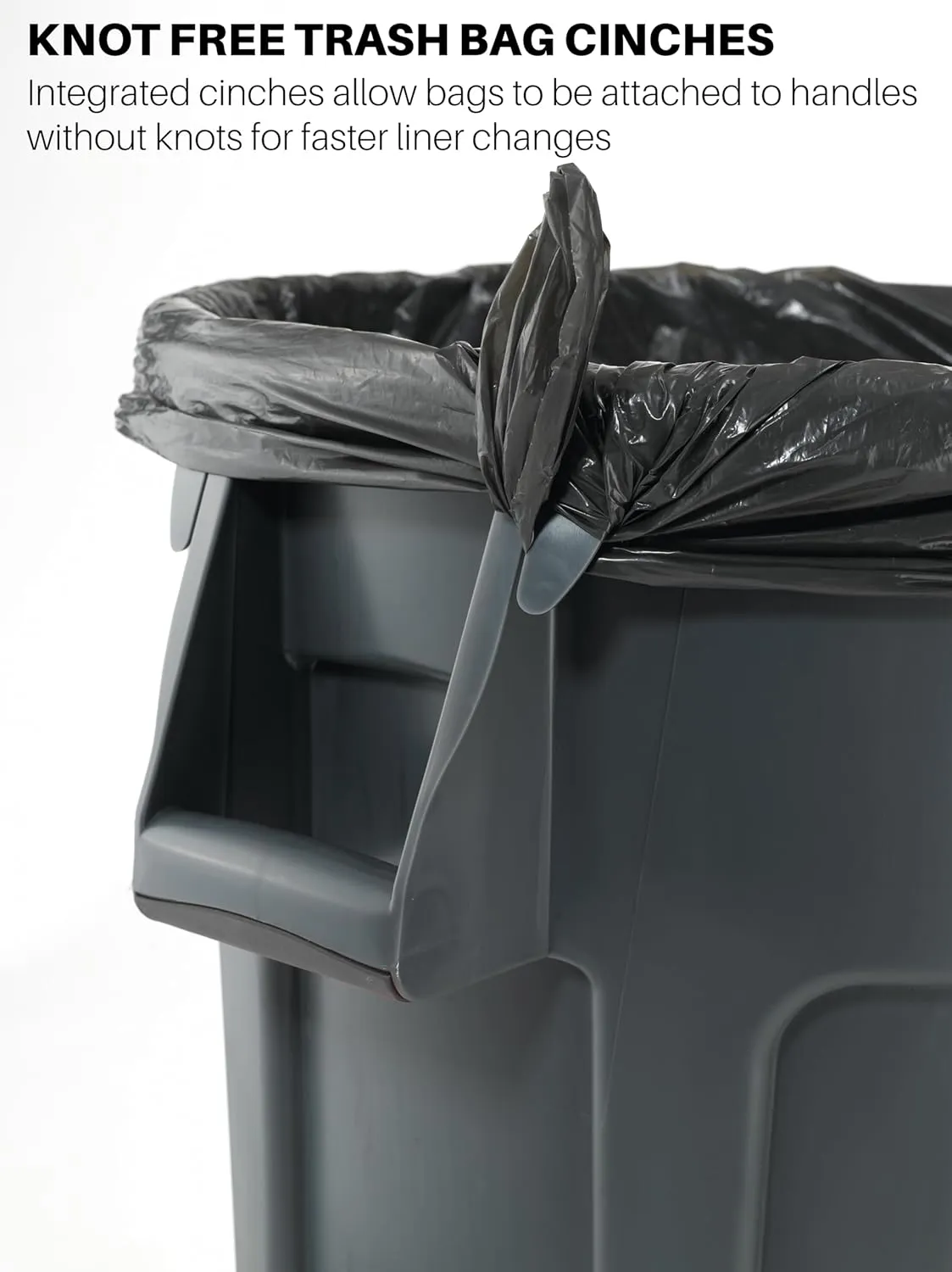 Rubbermaid Commercial Products BRUTE Heavy-Duty Trash/Garbage Can, 10-Gallon, Black, Wastebasket for Home/Garage/Bathroom/Outdoor/Driveway, Pack of 6
