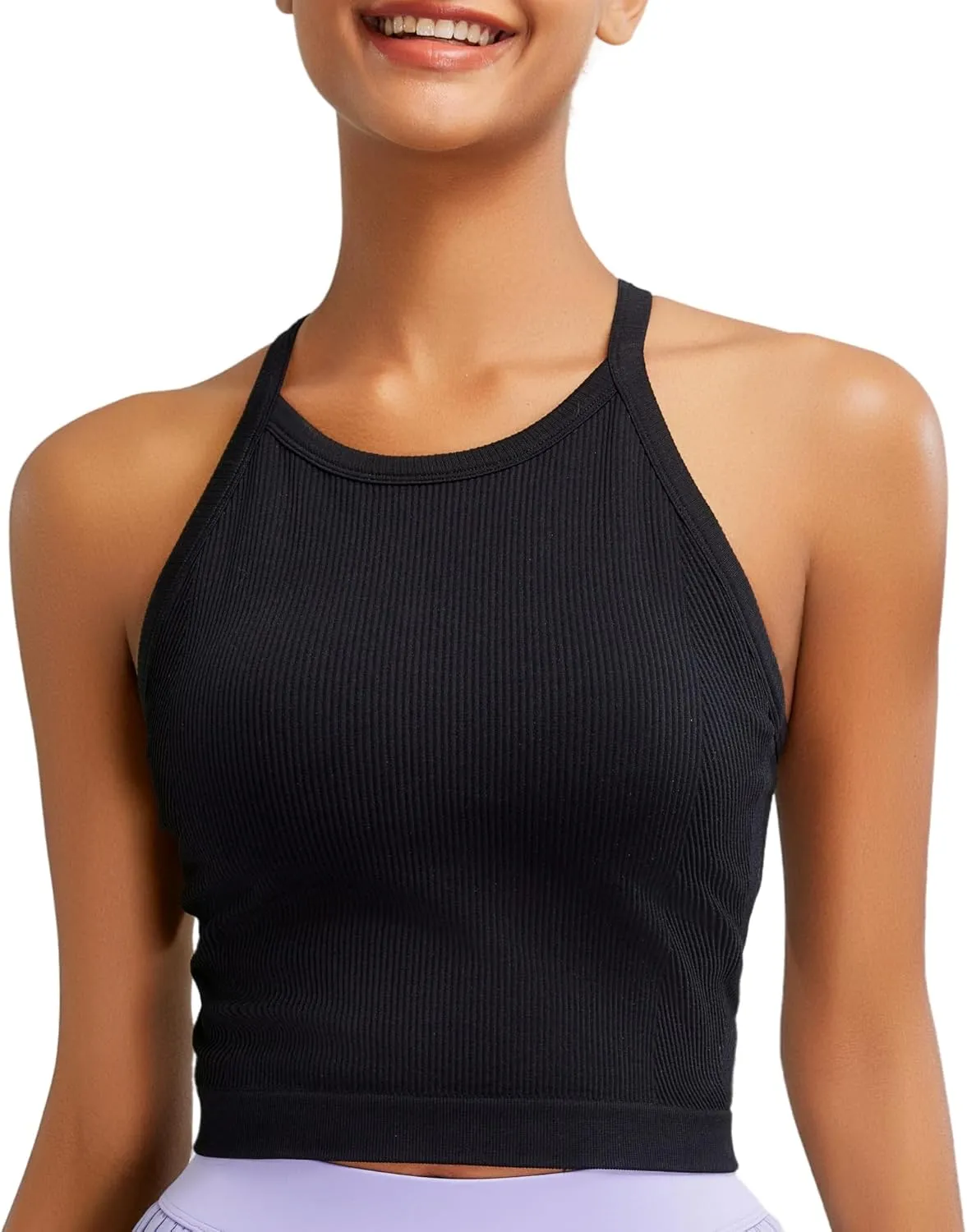 RUNNING GIRL Sports Bras for Women High Support Longline Sports Bra High Impact Workout Tank Tops Yoga Bra with Built in Bras