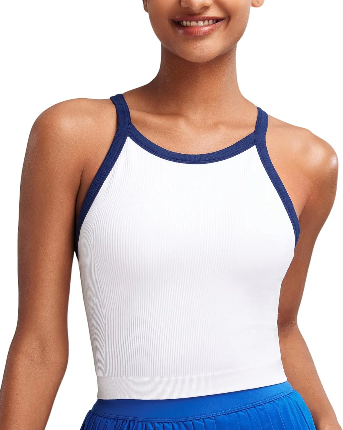 RUNNING GIRL Sports Bras for Women High Support Longline Sports Bra High Impact Workout Tank Tops Yoga Bra with Built in Bras