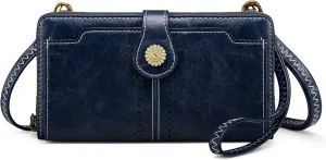 S-ZONE Vegan Leather Crossbody Bags for Women Small Cell Phone Purse RFID Blocking Clutch Purses with 2 Straps